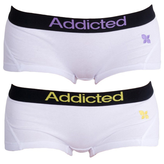 2PACK moteriškos kelnaitės  balta violetinė balta geltona Addicted