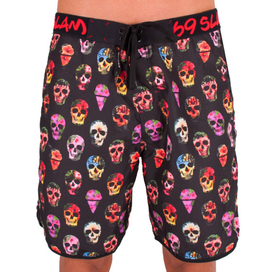 Vyriški maudymosi kostiumėliai 69SLAM Short Boardshort Medium hibiscus skull black