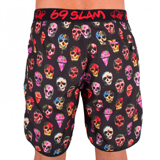 Vyriški maudymosi kostiumėliai 69SLAM Short Boardshort Medium hibiscus skull black