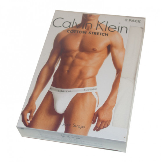 2PACK vyriškos sportinės kelnės Calvin Klein baltos spalvos (NB1354A-100)