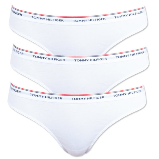 3PACK Moteriški stringai Tommy Hilfiger white (UW0UW00048 100)