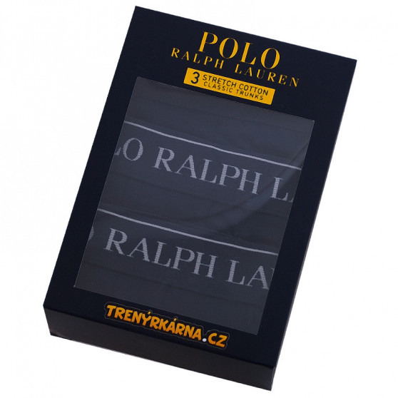 3PACK Vyriški boksininko šortai Ralph Lauren tamsiai mėlyni (714513424006)