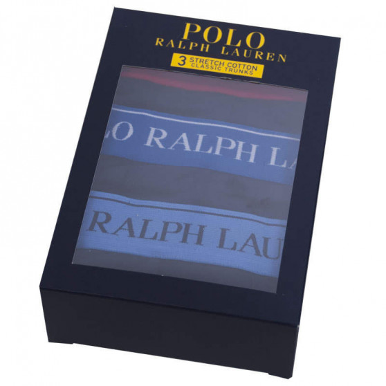 3PACK Vyriški boksininko šortai Ralph Lauren tamsiai mėlyni (714713772004)