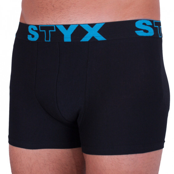 Vyriški boksininko šortai Styx sportiniai elastiniai oversized juodi (R961)