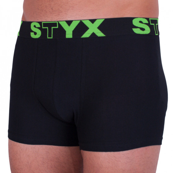 Vyriški boksininko šortai Styx sportiniai elastiniai oversized juodi (R962)