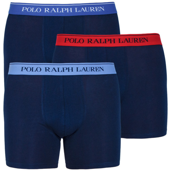 3PACK Vyriški boksininko šortai Ralph Lauren tamsiai mėlyni (714713772004)