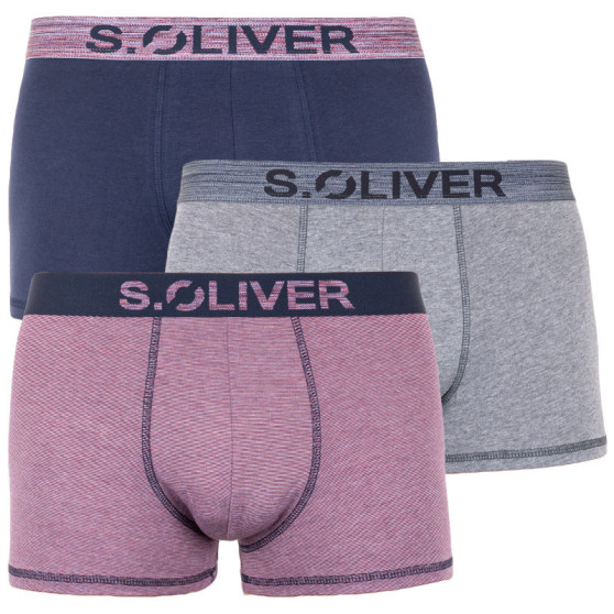 3PACK Vyriški boksininko šortai S.Oliver multicolour (26.899.97.4255.16B7)