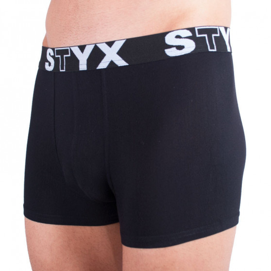 Vyriški boksininko šortai Styx sportiniai elastiniai oversized juodi (R960)