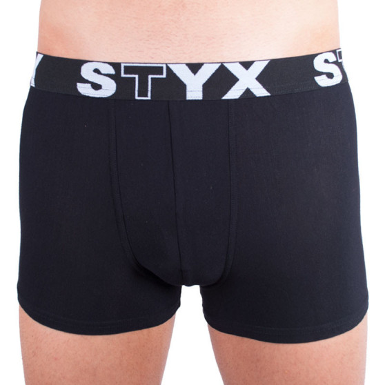 Vyriški boksininko šortai Styx sportiniai elastiniai oversized juodi (R960)