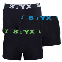 3PACK Vyriški boksininko šortai Styx sportiniai elastiniai oversized daugiaspalviai (R9606162)