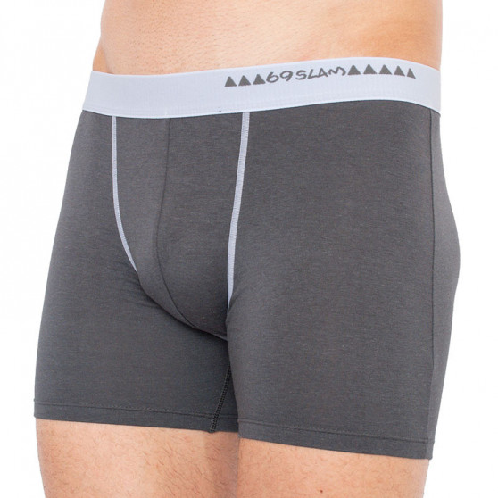 Vyriški boksininko šortai 69SLAM fit bamboo dark grey (MBWDG-BB)