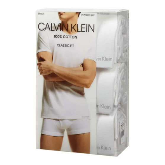 3PACK vyriški marškinėliai Calvin Klein balti (NB4011E-100)