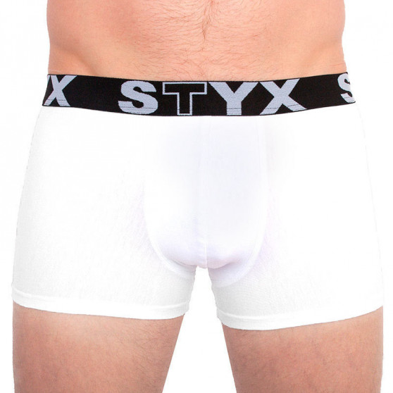 3PACK Vyriški boksininko šortai Styx sportiniai elastiniai oversized balti (R10616161)