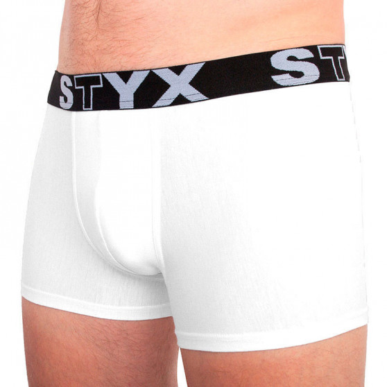 3PACK Vyriški boksininko šortai Styx sportiniai elastiniai oversized balti (R10616161)