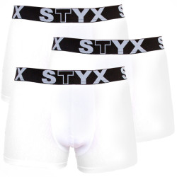 3PACK Vyriški boksininko šortai Styx sportiniai elastiniai oversized balti (R10616161)