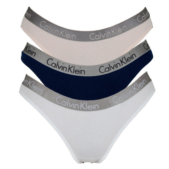 3PACK Moteriški stringai Calvin Klein multicolour (QD3560E-T7W)