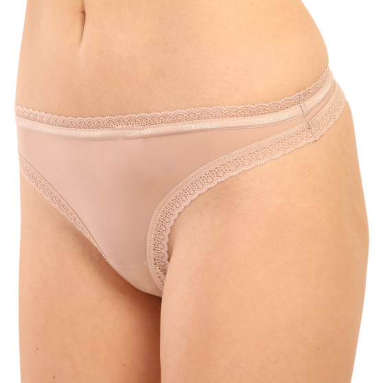 Moteriški stringai Calvin Klein beige (QD3763E-7NS)