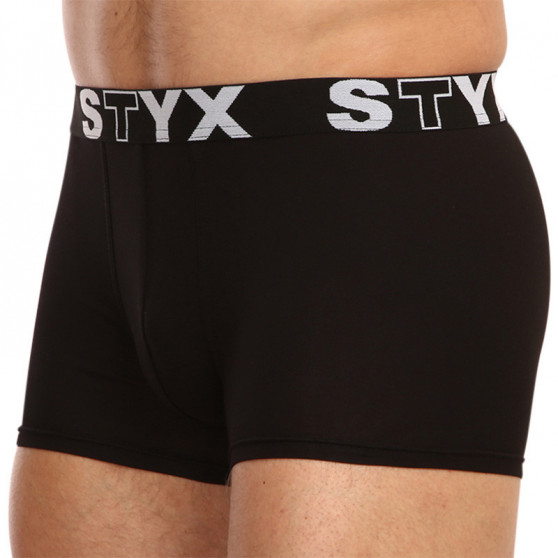 3PACK Vyriški boksininko šortai Styx sportiniai elastiniai juodi (G9606060)