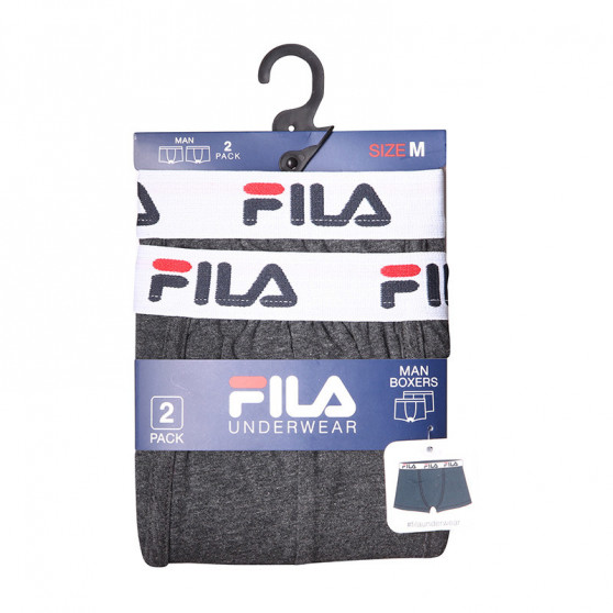 2PACK Vyriški boksininkų šortai Fila pilka (FU5016/2-248)