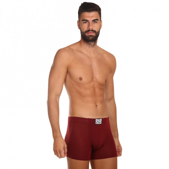 Vyriški boksininko šortai Styx long classic rubber bordo spalvos (F1060)