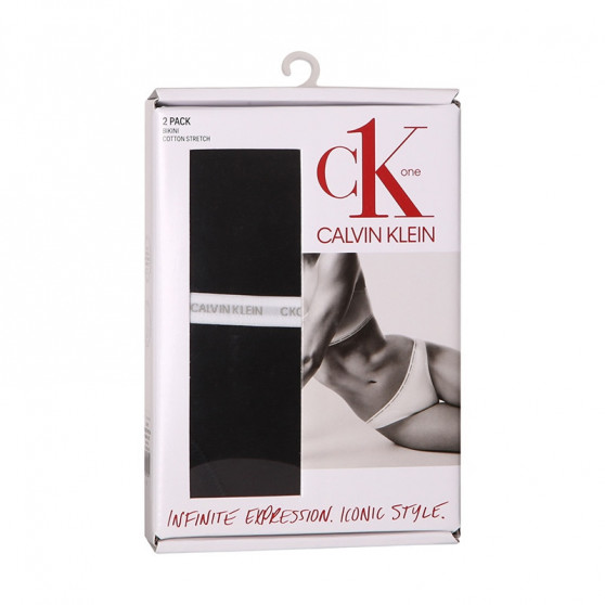 2PACK moteriškos kelnaitės CK ONE black (QD3789E-001)