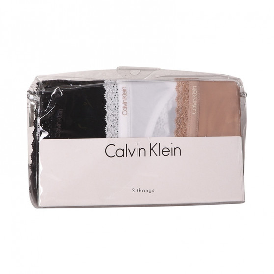 3PACK Moteriški stringai Calvin Klein multicolour (QD3802E-FIY)