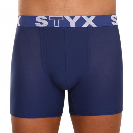 3PACK Vyriški boksininko šortai Styx ilgi sportiniai elastiniai mėlyni (U9676869)