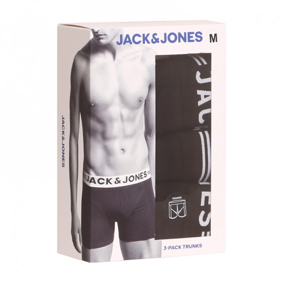 3PACK Vyriški boksininko šortai Jack and Jones juodi (12081832 - black/black)