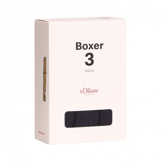 3PACK Vyriški boksininko šortai S.Oliver tamsiai mėlyni (JH-34B-31184142)