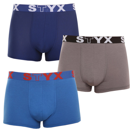 3PACK Vyriški boksininko šortai Styx sportiniai elastiniai įvairiaspalviai (G9676863)