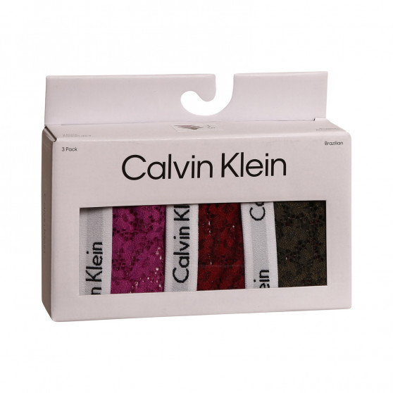 3PACK Moteriškos braziliškos kelnaitės Calvin Klein įvairiaspalvės (QD3925E-6VY)