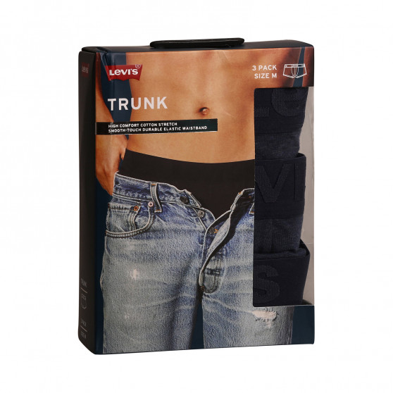 3PACK Vyriški boksininko šortai Levis mėlyni (905042001 008)