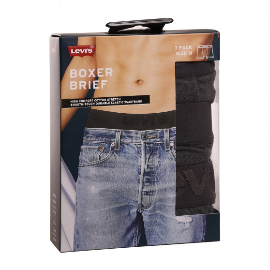 3PACK Vyriški boksininkų šortai Levis pilka (905045001 007)