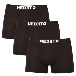 3PACK Vyriški boksininko šortai Nedeto juodi (3NDTB001-brand)