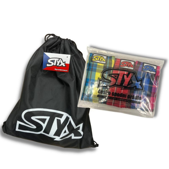 3PACK Vyriški šortai Styx art sports rubber multicolour (3B13497)