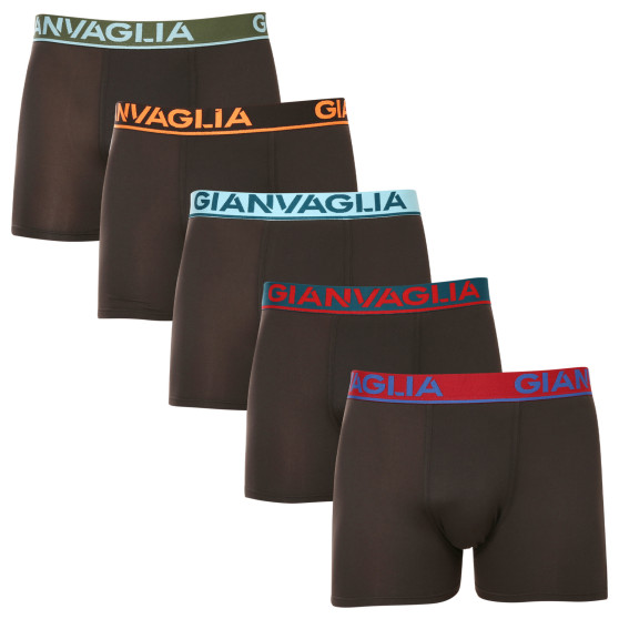 5PACK Vyriški boksininko šortai Gianvaglia juodi (GVG-5010)