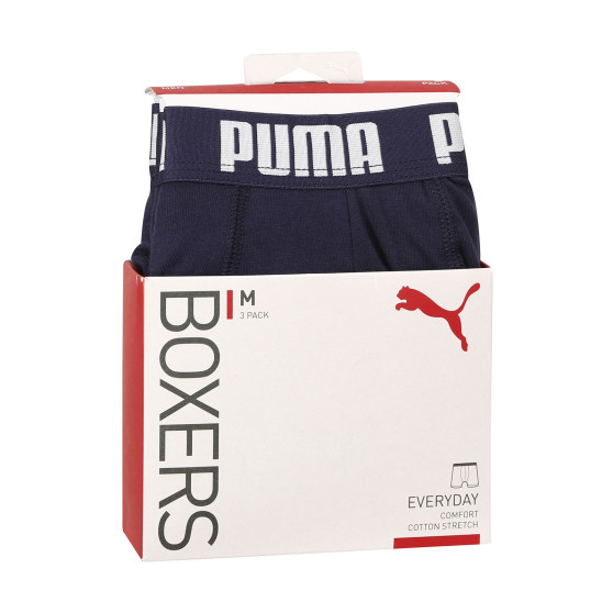 3PACK Vyriški boksininko šortai Puma mėlyni (701206546 002)