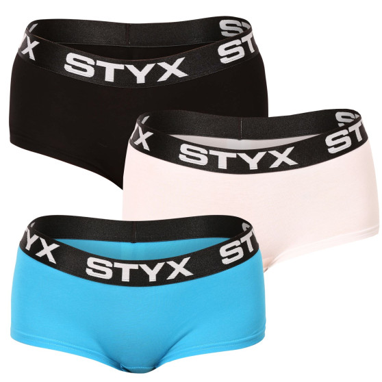 3PACK Moteriškos kelnaitės Styx su kojine įvairiaspalvės (3IN96019)