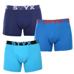 3PACK Vyriški boksininko šortai Styx ilgi sportiniai elastiniai įvairiaspalviai (3U96897)