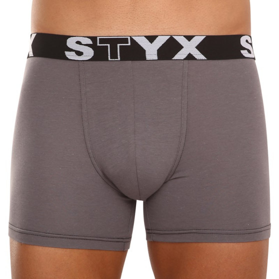 3PACK Vyriški boksininko šortai Styx ilgi sportiniai elastiniai įvairiaspalviai (3U10137)