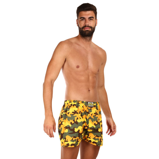 Vyriški šortai Styx art classic rubber oversized camouflage yellow (E1559)