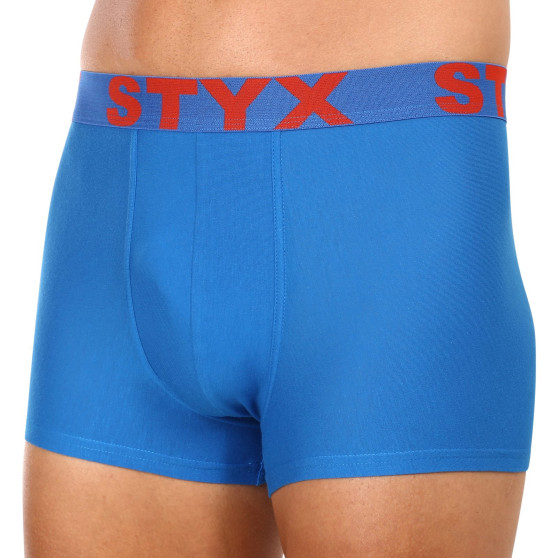 3PACK Vyriški boksininko šortai Styx sportiniai guminiai oversized mėlyni (3R96879)