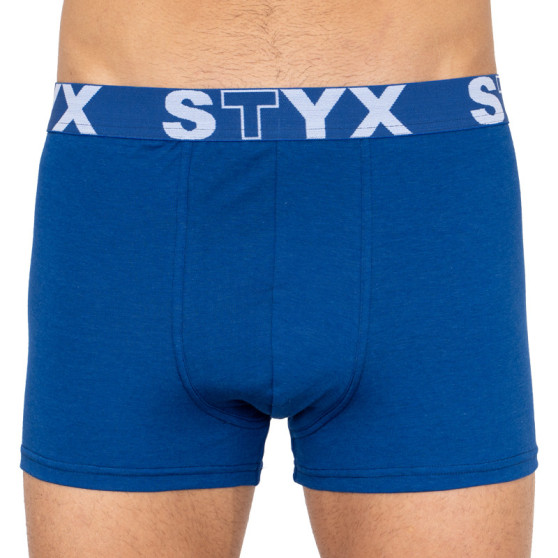 3PACK Vyriški boksininko šortai Styx sportiniai guminiai oversized mėlyni (3R96879)