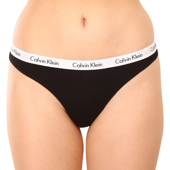 3PACK Moteriški stringai Calvin Klein black (QD3587E-001)