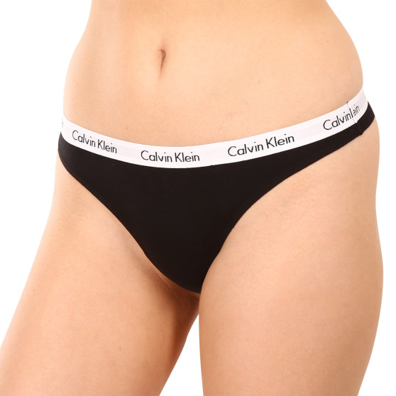 3PACK Moteriški stringai Calvin Klein black (QD3587E-001)