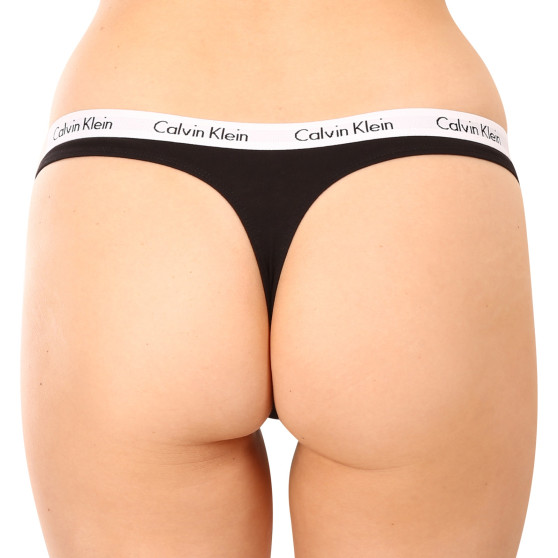 3PACK Moteriški stringai Calvin Klein black (QD3587E-001)