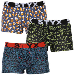 3PACK Vyriški boksininkų šortai Styx menas sporto guma oversized (3R12672)