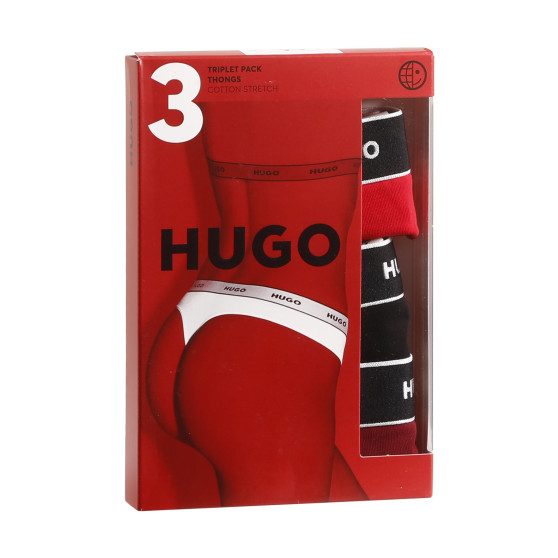 3PACK Moteriški stringai HUGO multicolour (50480150 982)