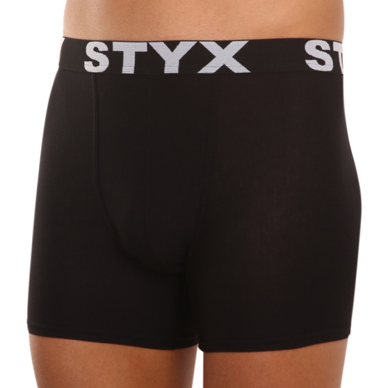 3PACK Vyriški boksininko šortai Styx ilgi sportiniai elastiniai juodi (3U960)