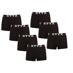 7PACK Vyriški boksininko šortai Styx sportiniai elastiniai juodi (7G960)